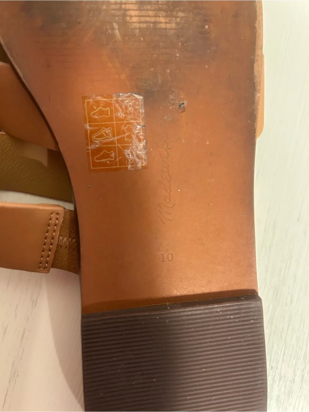 Madewell Cognac Crisscross Slide Sandals